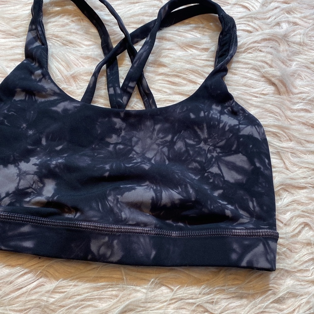 Lululemon Luxtreme Energy Bra Shibori Magnum Black sz 2 - Picture 5 of 8